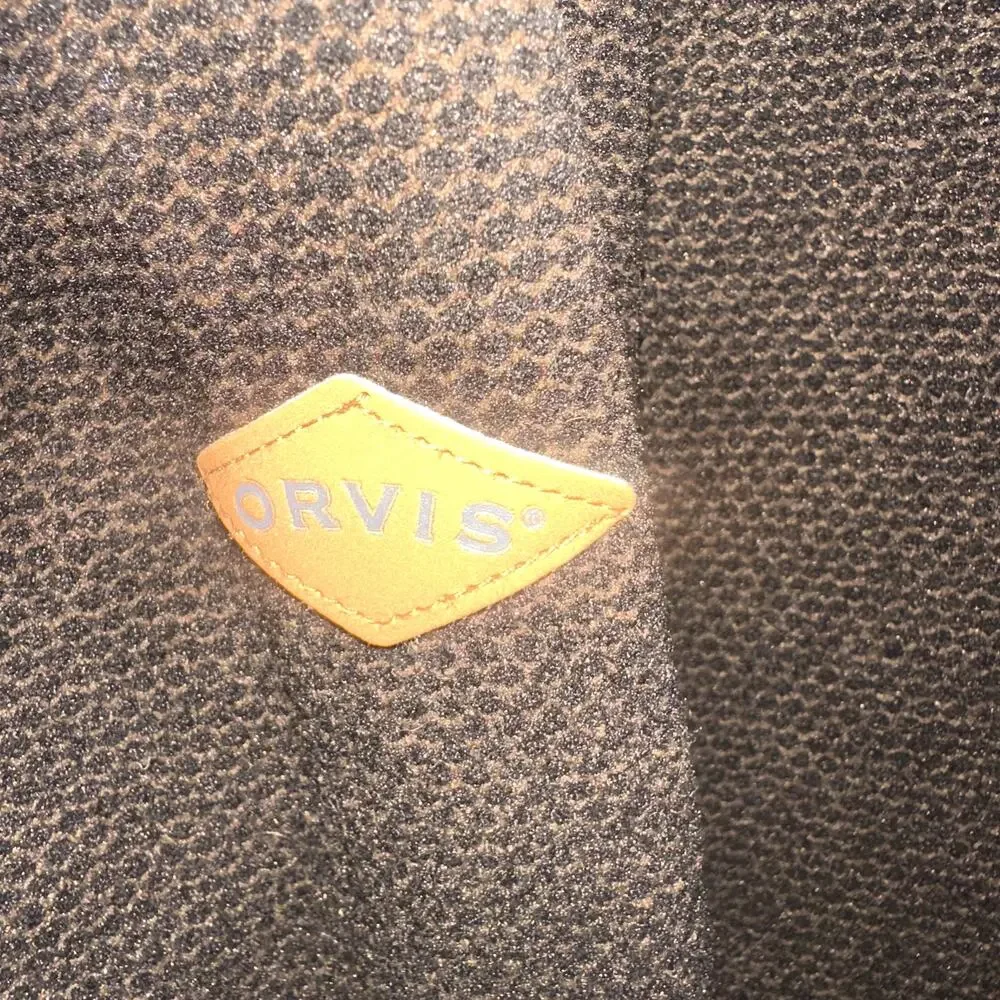 Orvis Men’s 1/4 Zip Fleece Pullover Brown Waffle Knit Sherpa-Lined Sweater XL
